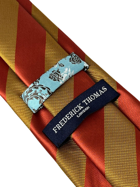 light chocolate brown and maroon red barber striped tie