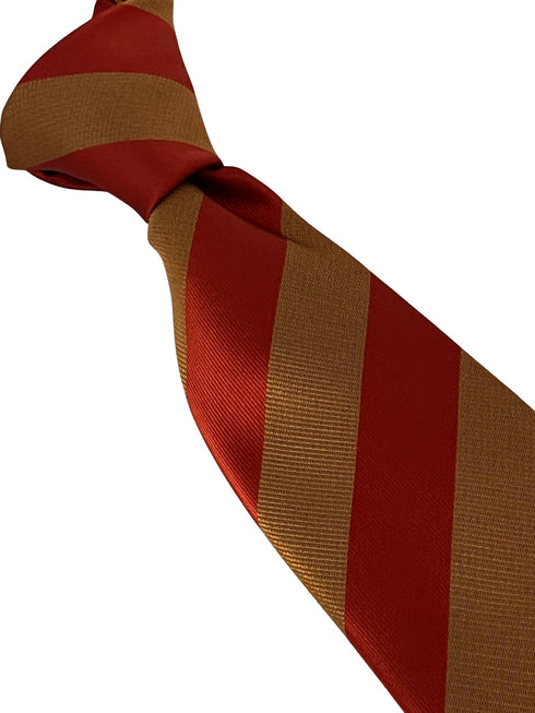 light chocolate brown and maroon red barber striped tie