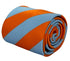 light blue and orange barber striped tie