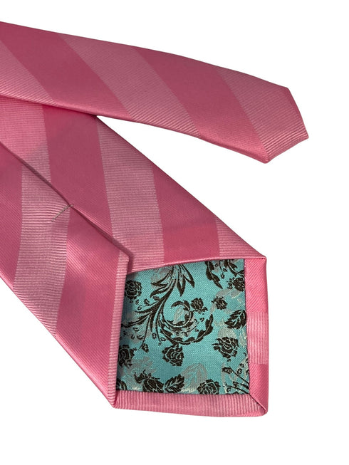 light rose pink and baby pale pastel pink striped tie