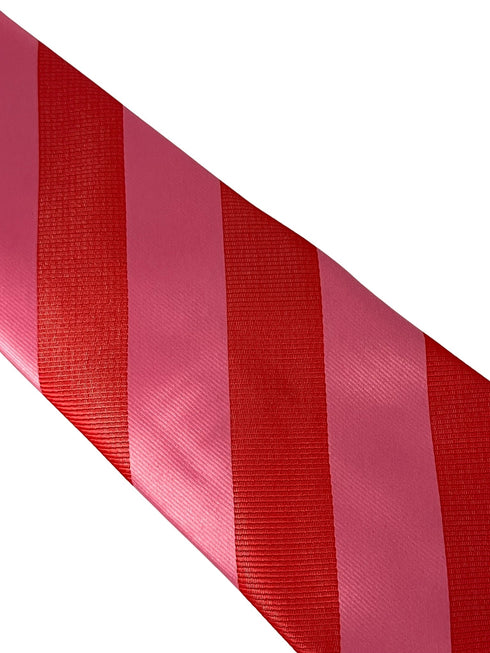 rose light pink and raspberry pink barber striped tie