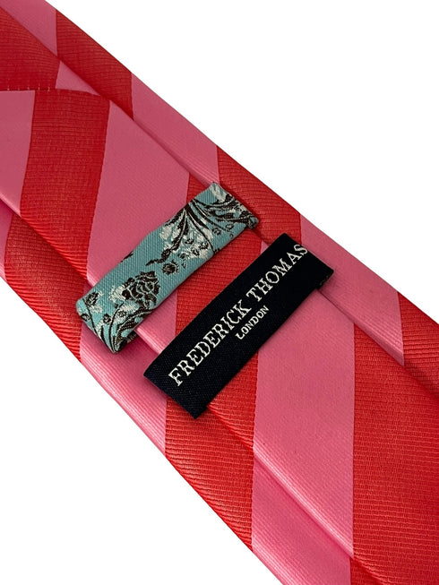 rose light pink and raspberry pink barber striped tie