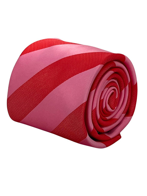 rose light pink and raspberry pink barber striped tie