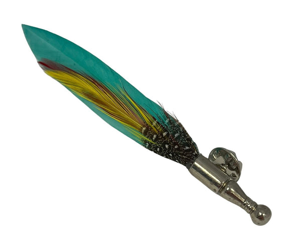 turquoise feather lapel pin