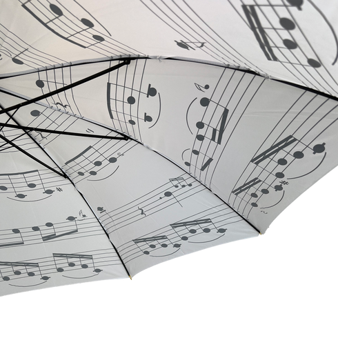 White Music Umbrella with Black Notes