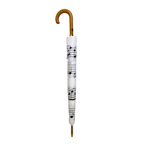 White Music Umbrella with Black Notes