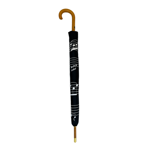 Black Music Umbrella with White Notes