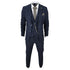 STZ72 - Men's 3 Piece Suit Wool Tweed Navy Blue Brown Check 1920s Gatsby Formal Dress Suits