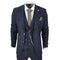 STZ72 - Men's 3 Piece Suit Wool Tweed Navy Blue Brown Check 1920s Gatsby Formal Dress Suits