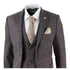 STZ17 - Men's Wool 3 Piece Check Suit Tweed Brown Blinders Gatsby 1920s