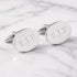 Personalised Silver Plated Oval Cufflinks