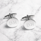 Personalised Silver Plated Round Cufflinks