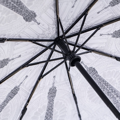 StormKing Folding City Umbrella Paris Black and White by Soake