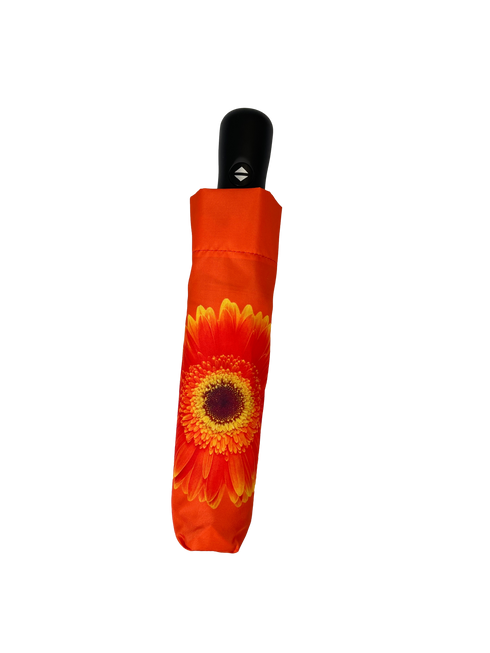 StormKing Folding Floral Umbrella Orange Daisy