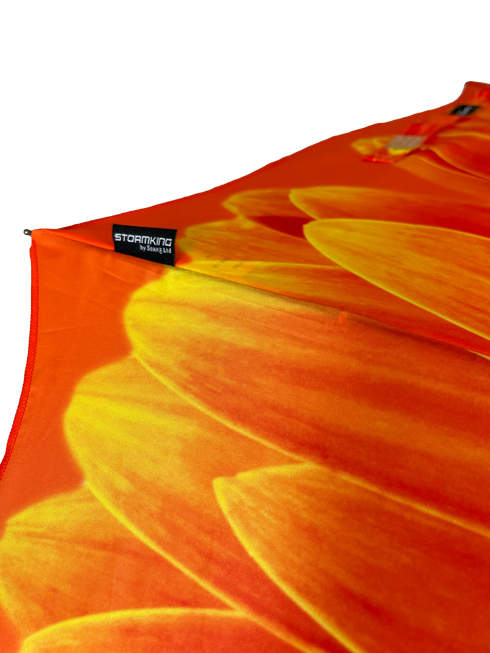 StormKing Folding Floral Umbrella Orange Daisy