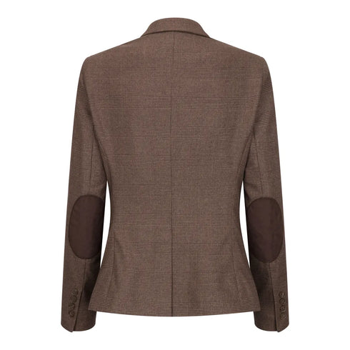 TPW50 - Women's Brown 3 Piece Prince Of Wales Check Suit