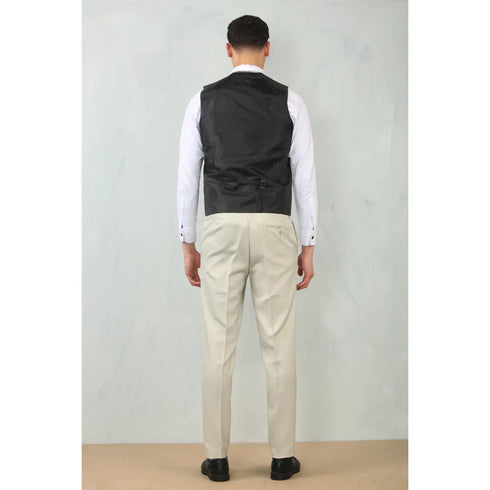 IM200 - Men's Cream Tailored Fit Wedding 3 Piece Suit