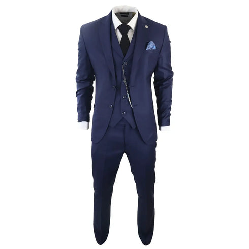 James - Men's 3 Piece Navy Blue Suit