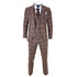 TP-31 - Men's Brown Tweed Check 3 Piece Suit