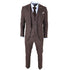 TP-50 - Men's Brown 3 Piece Prince Of Wales Check Suit
