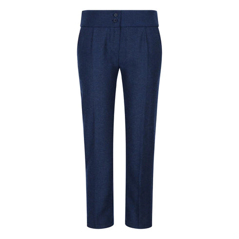 wsn02 - Women's Tweed Navy Blue Blazer Waistcoat & Trousers 1920s Suit