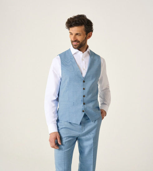 Skopes Lucien Suit Waistcoat For Men in Sky Blue, 34R-62R