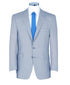 SCOTT Classic Fit Linen Blend Suit Jacket In Pale Blue Size 46 to 60