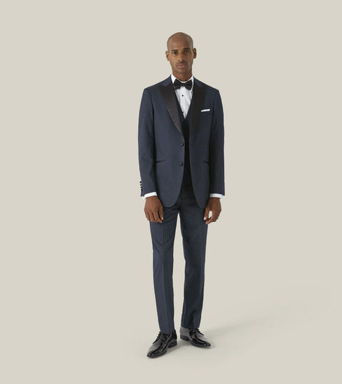 Skopes Cuba Dinner Suit Waistcoat For Men in Navy Blue Geo, 36R to 62R