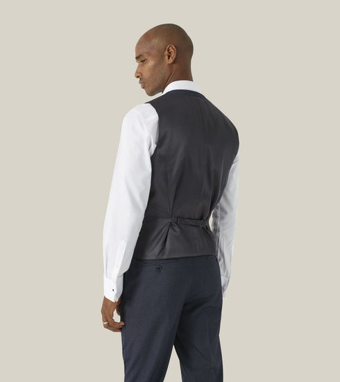 Skopes Cuba Dinner Suit Waistcoat For Men in Navy Blue Geo, 36R to 62R