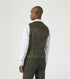 Skopes Jude Suit Waistcoat For Men in Olive Green Tweed Herringbone, 34S to 62L