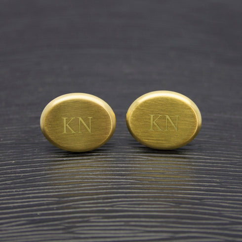 Personalised Men's Gold Oval Cufflinks