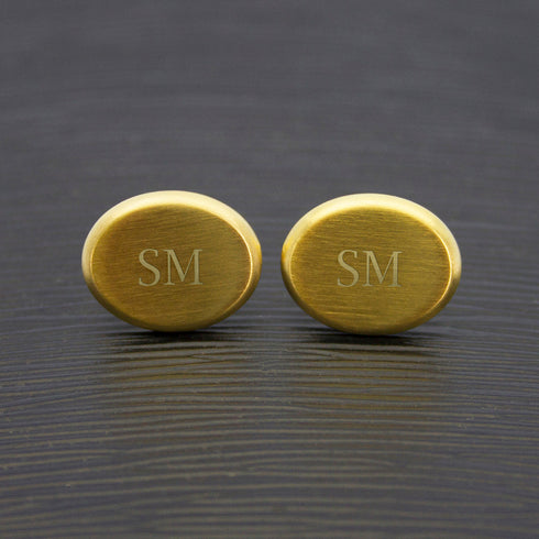 Personalised Men's Gold Oval Cufflinks