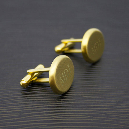 Personalised Men's Gold Oval Cufflinks