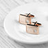Personalised Rose Gold Plated Cufflinks With Crystal