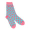 Blue and Pink Polka Dot Bamboo Socks