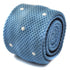light blue tie skinny knitted tie with white polka dots
