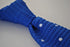royal electric blue skinny knitted tie with white polka dots