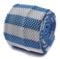white and light blue striped skinny knitted tie