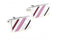 silver cufflinks with pink stripes