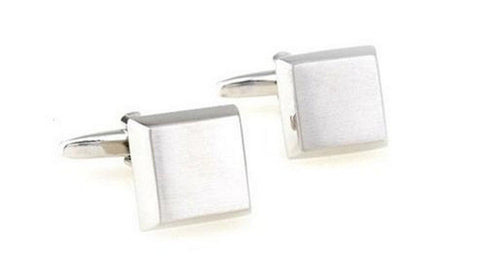 silver square cufflinks