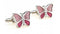 pink butterfly design cufflinks