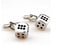 silver dice cufflinks