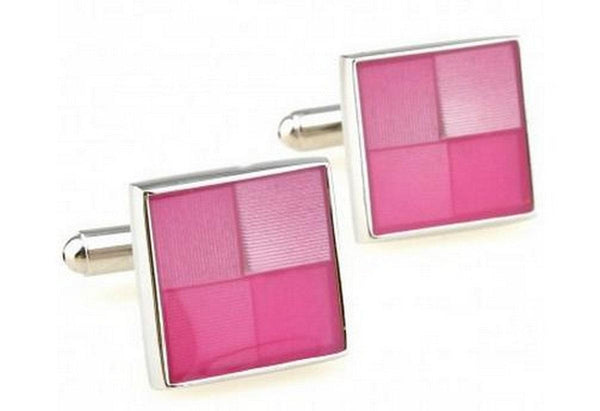 pink square cufflinks