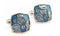 turquoise and blue bubble design cufflinks