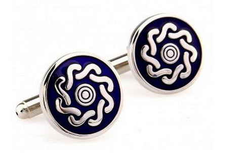 purple and silver design cufflinks