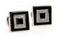 black and white squared design cufflinks