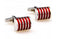 red and silver striped design cufflinks
