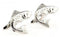 silver fish design cufflinks