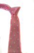 medium pink tie with white polka dots