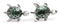 silver and green turtle cufflinks